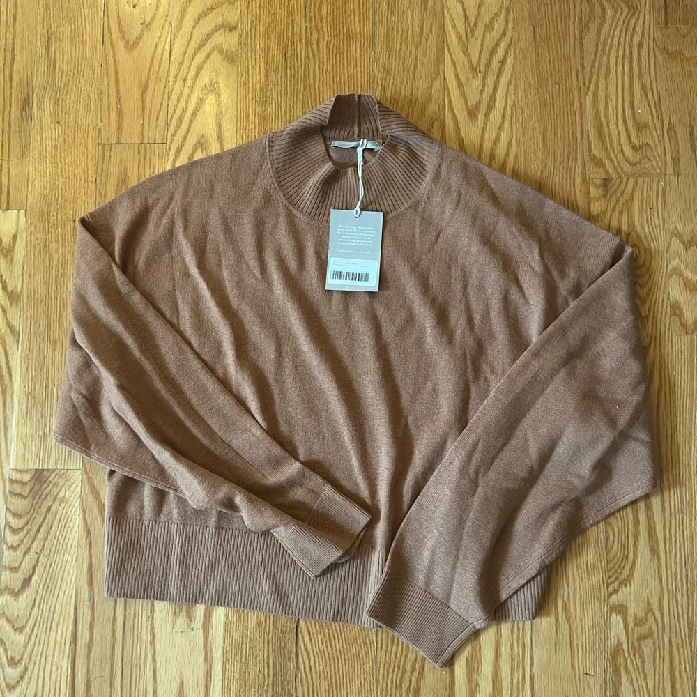 Everlane Luxe Merino Turtleneck in Tawny Brown XL - NWT